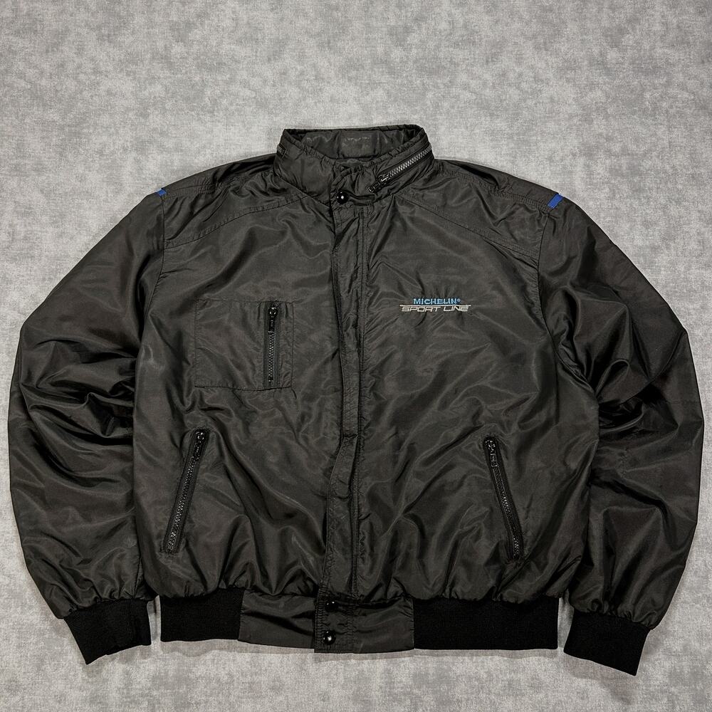 Vintage 90s Swingster Michelin Sport Line Racing Jacket Mens XL USA Made Black